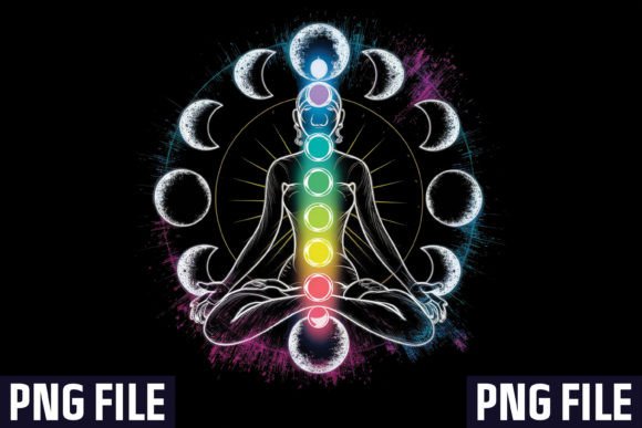 Download Chakra Phases Moon Yoga Sublimation PNG - Premium Resources