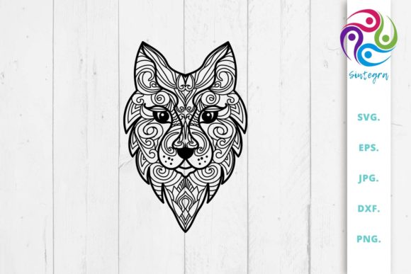 Download Zen Tangle Wolf Abstract Mandala SVG - Abstract mandala Collection